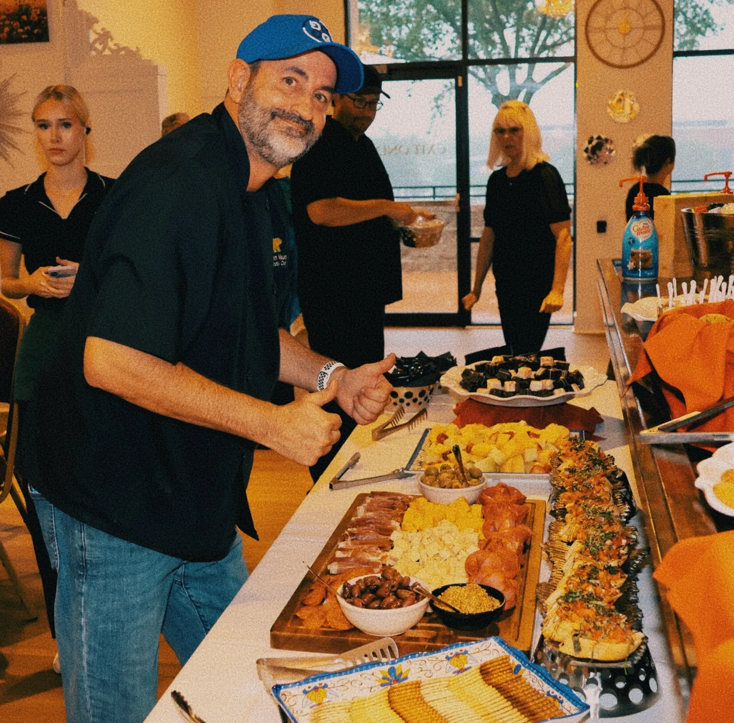 Candid moment from the grand opening celebration